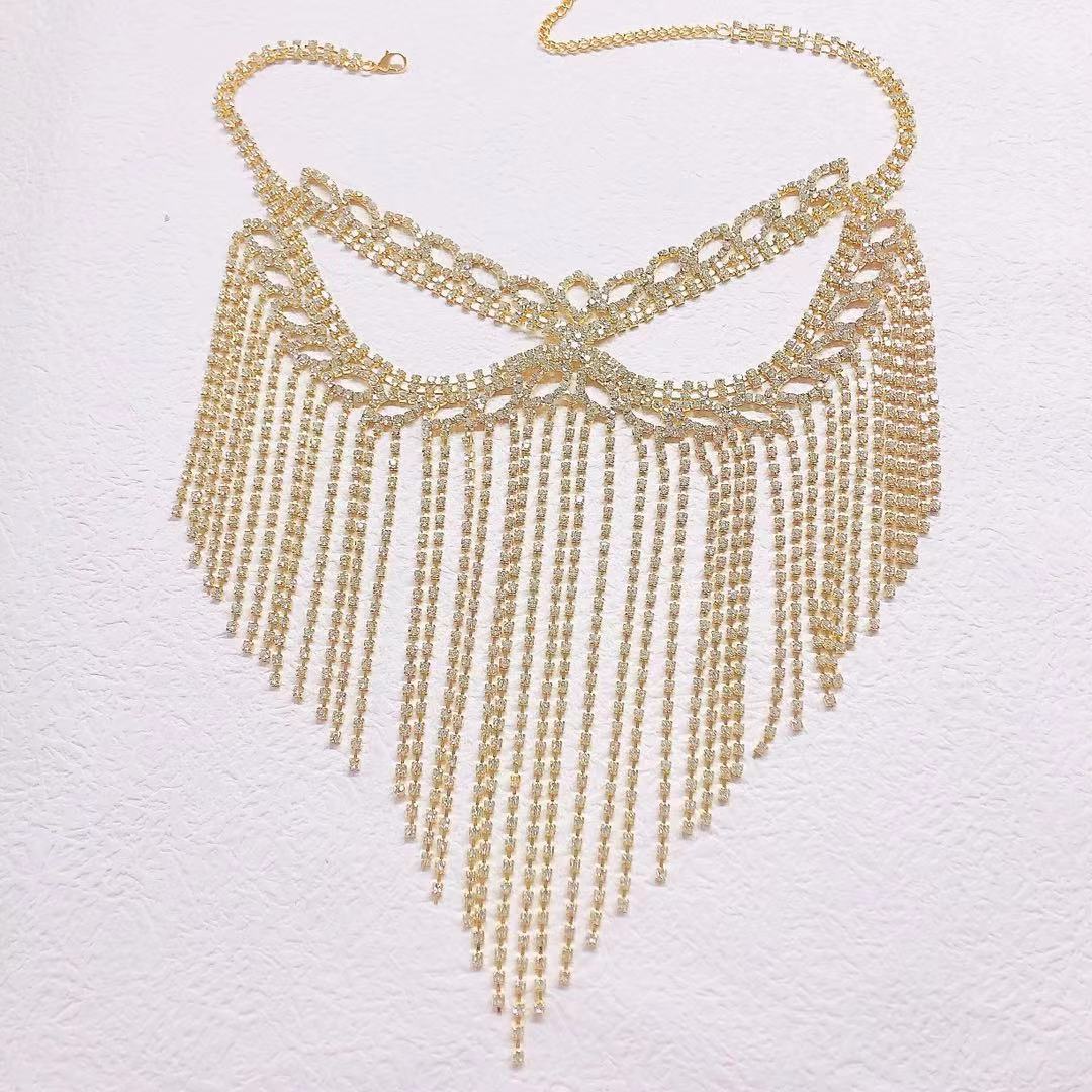 Masquerade Party Jewelry Accessory Crystal Rhinestone Face Mask Chain